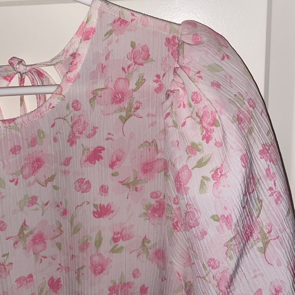 ONLY Mira Floral Tie-Back Midi Babydoll Dress - Picture 10 of 15